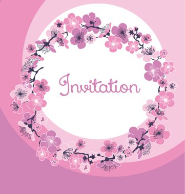 pembe ihale renk kiraz çiçeği. vektör çizim