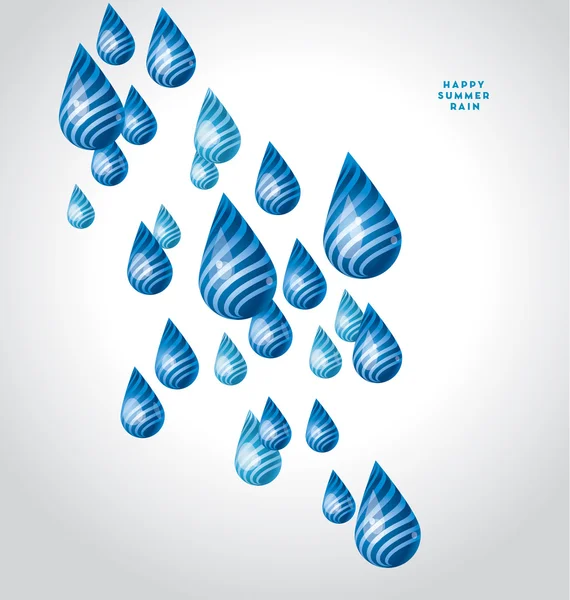 巨大なおかしい水雨ドロップ。ベクトル図 — ストックベクタ