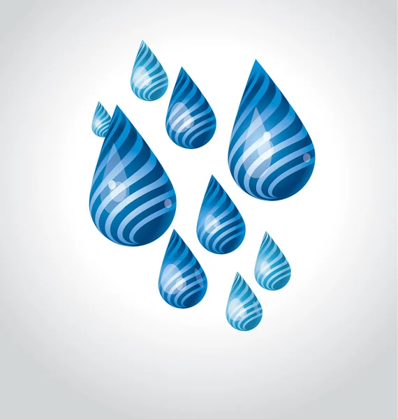 Gota de lluvia de agua divertida enorme. ilustración vectorial — Vector de stock