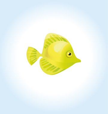 Sarı mercan balık. vektör çizim