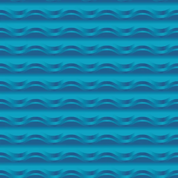 Blå havet vatten abstrakt geometri seemless mönster. vatten våg ba — Stock vektor
