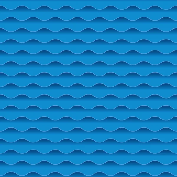 Blaues Meerwasser abstrakt Geometrie scheinbar Muster. Wasserwelle — Stockvektor