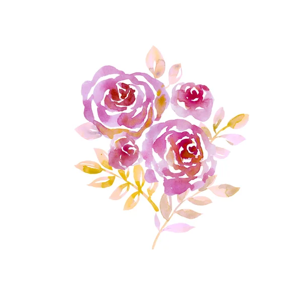 Pink pastel elegant abstract roses on white background. watercol — Stock Photo, Image