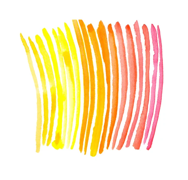 Red and yellow watercolor stripes handmade illustration. design — Stock Photo, Image