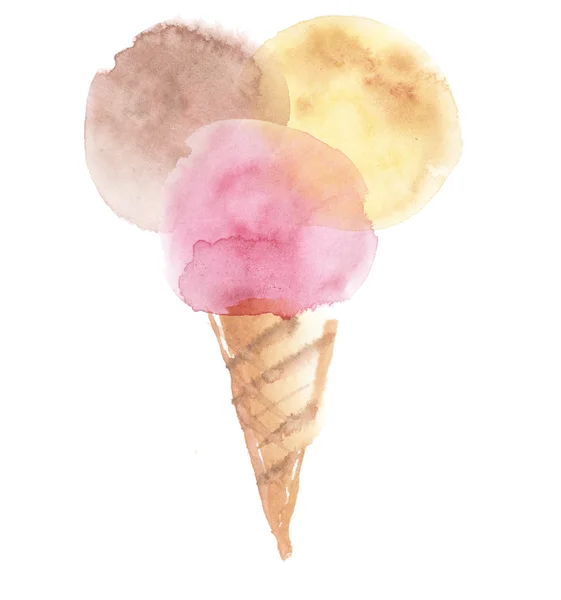 Drei blassfarbene Eiszapfen-Illustration. Aquarellgrafik — Stockfoto