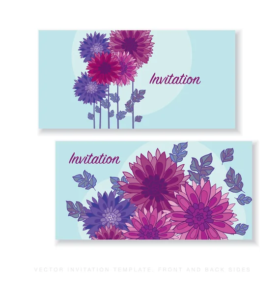 Chrysanthemum flower card template design.  aster floral decorat — Stock Vector