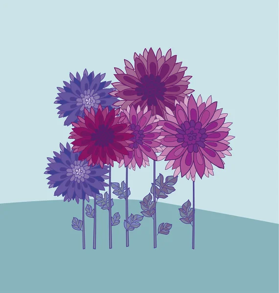 Chrysanthème fleur élément de conception. aster floral décoratif ve — Image vectorielle