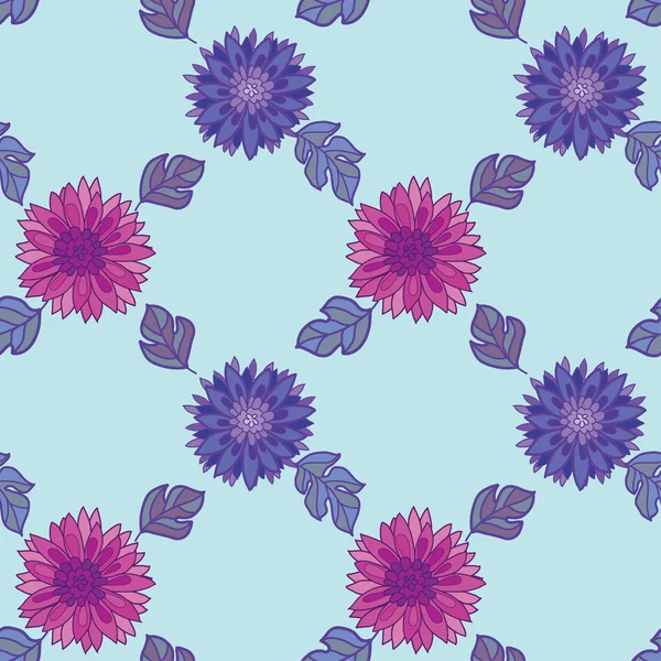 Elemento de diseño de azulejos de flor de crisantemo. aster decorati floral — Vector de stock