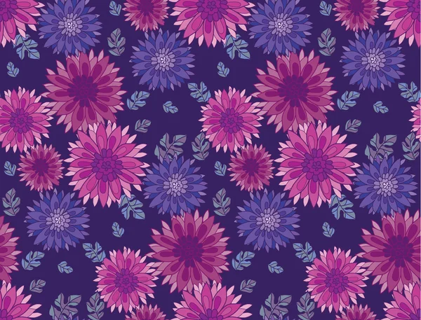 Elemento de diseño de azulejos de flor de crisantemo. aster decorati floral — Vector de stock