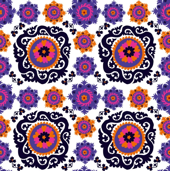 Motif sans couture de tapis asiatique traditionnel broderie Suzanne . — Image vectorielle