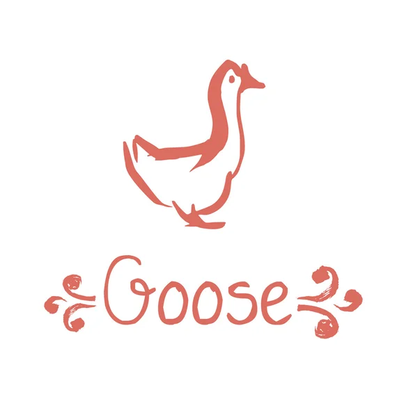 Goose vector illustratie. hand getekende schets schets van Gourmet c — Stockvector