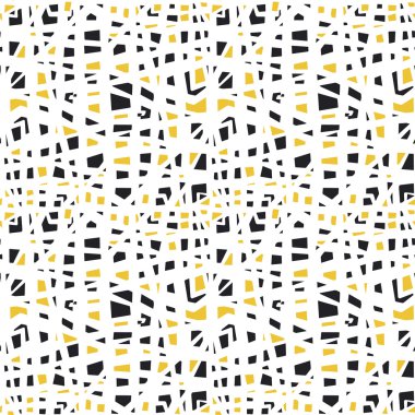 soyut taş duvar dikişsiz vektör deseni. mozaik sarı ve b