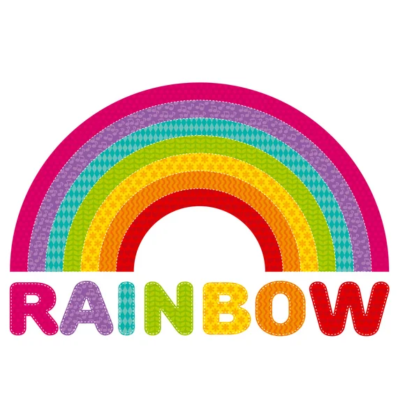 儿童彩虹矢量插图。隔离色弧字母 w — 图库矢量图片