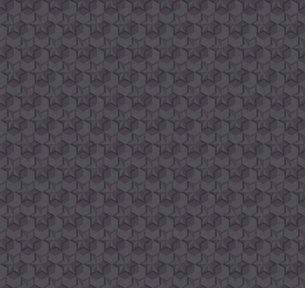 Textura 3d ilusión gris oscuro patrón sin costura. vector illustrat — Vector de stock