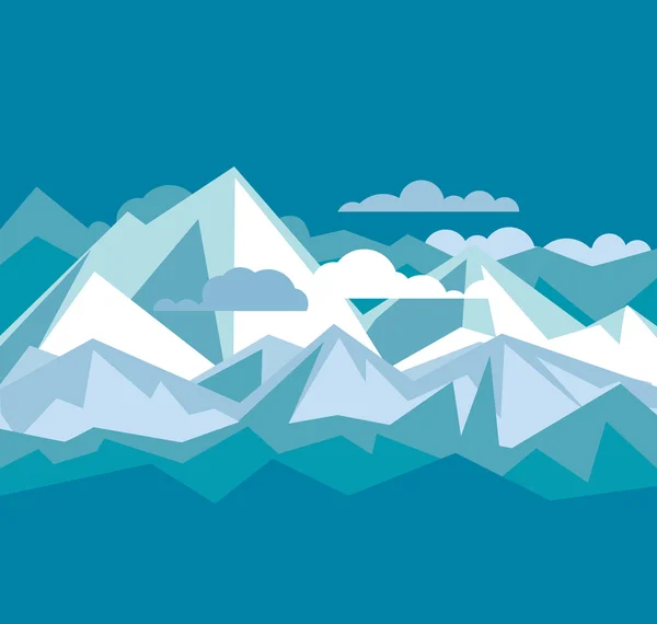 Concept affiche simple de panorama de montagne. illustration vectorielle — Image vectorielle