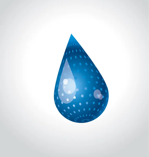 巨大なおかしい水雨ドロップの概念。ブルーウォーター面白いベクトル図 — ストックベクタ