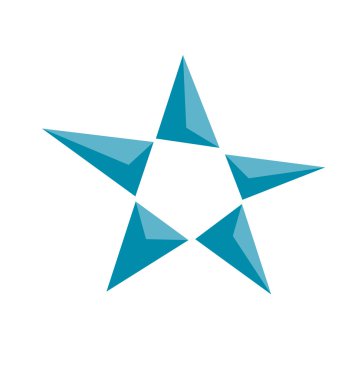 kavram perspektifi mavi yıldız simgesi. geometri lüks sembol vecto