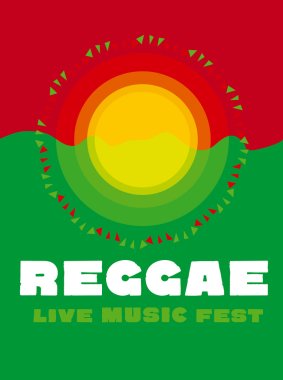 relaxing travel poster in reggae music color. Jamaica tribal sim clipart