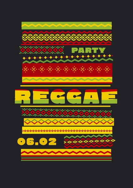 Retro hagyományos dekoratív minta. reggae színű zene backgro — Stock Vector