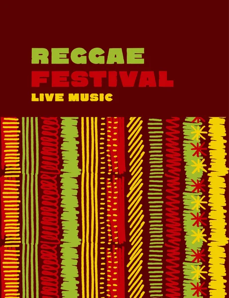 Reggae music classic color background. Jamaica poster vector ill — Stock Vector