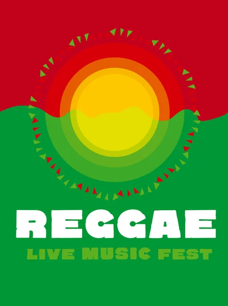 Póster de viaje relajante en color de música reggae. Jamaica sim tribal — Vector de stock