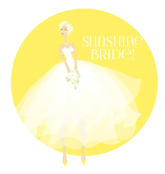 Beyaz elbise kavramı güneşli yaz zarif gelin. beyaz transpa — Stok Vektör