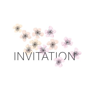 sakura çiçeği vektör şablon dekorasyon. kiraz çiçek illustr