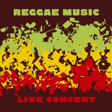 Klasik reggae renk müzik arka plan. Jamaika poster vektör hastası