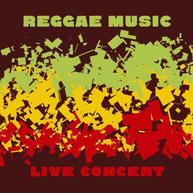 classic reggae color music background. Jamaica poster vector ill clipart