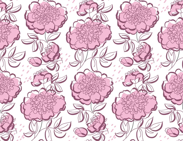 Pfingstrose florale Skizze. Frühling Blumen Vektor Illustration. — Stockvektor