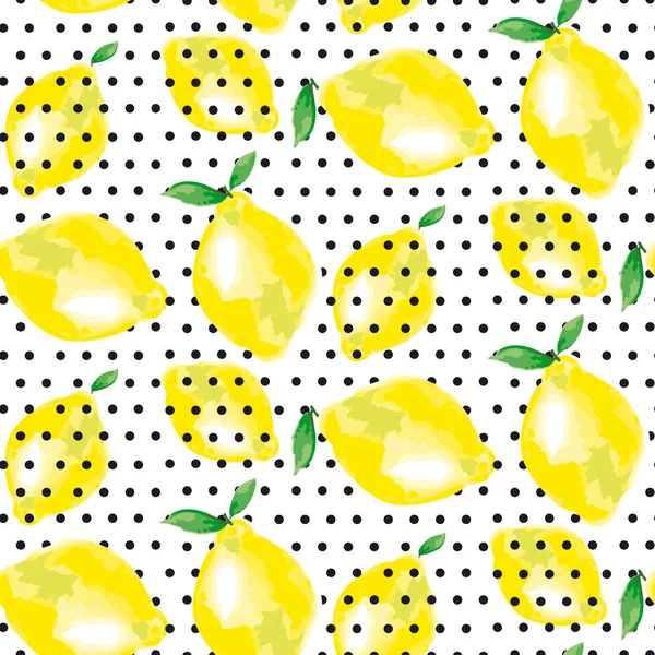 Limon motif. kavram canlı arka zemin polka dot ile moda. — Stok Vektör