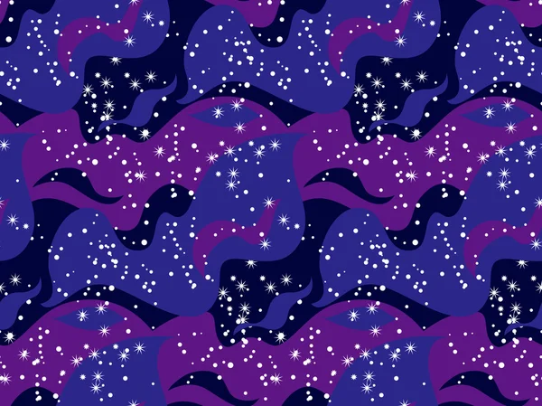 Nachthimmel mit sternennahtlosem Muster. Vektorillustration — Stockvektor