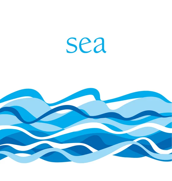 Patroon van de zee. Oceaan water vectorillustratie. Blu oppervlakte motief — Stockvector