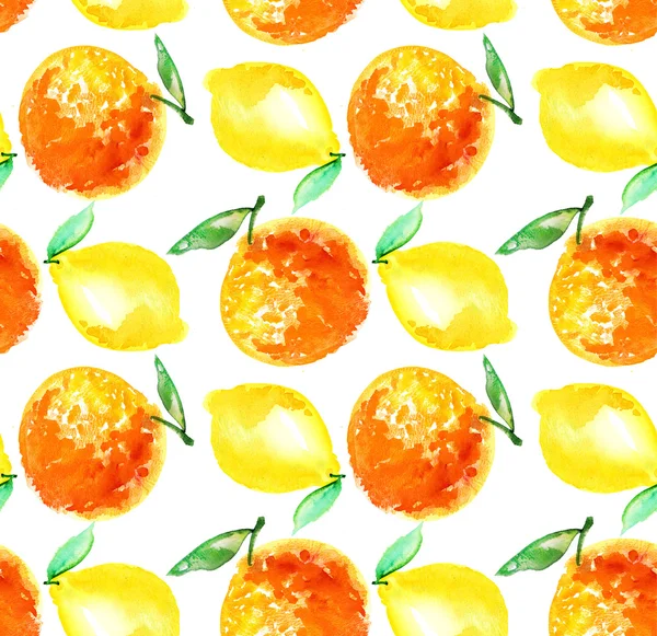 Акварель оранжевый и лимонные фрукты иллюстрации. цитрусовые — стоковое фото