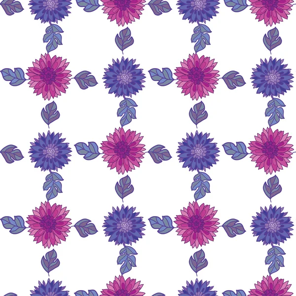Chrysanthemum flower tile design element.  aster floral decorati — Stock Vector