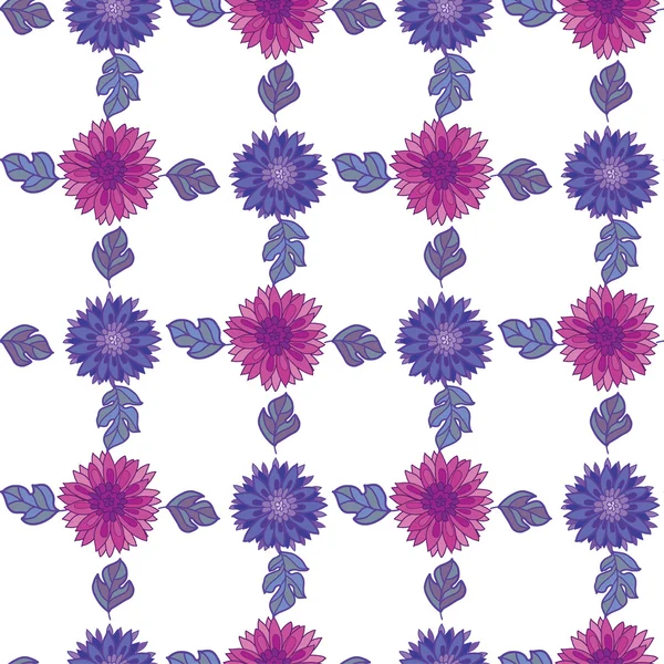 Crisantemo fiore piastrella elemento di design. aster decorati floreali — Vettoriale Stock