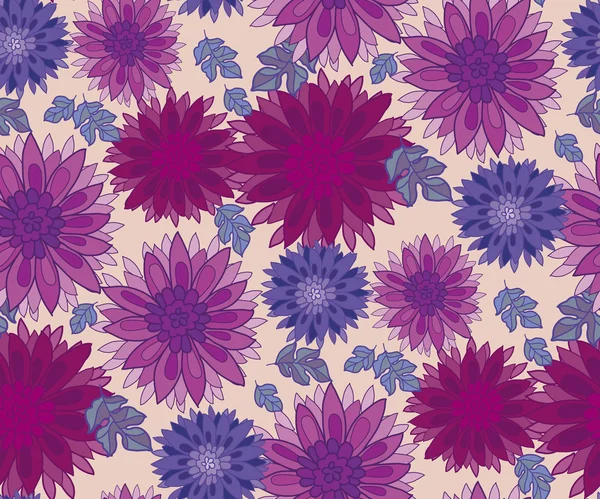 Elemento de diseño de azulejos de flor de crisantemo. aster decorati floral — Vector de stock