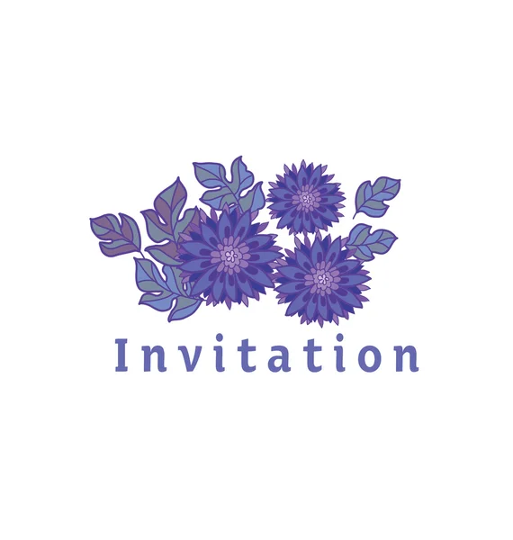Χρυσάνθεμο λουλούδι στοιχείο του σχεδιασμού για την πρόσκληση. Aster χλωρίδα — Διανυσματικό Αρχείο