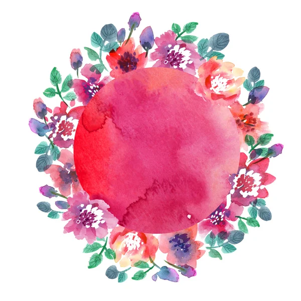 Λεπτή χλωμό χρώμα ακουαρέλα φόντο. αφηρημένη λουλούδι καρέ — Φωτογραφία Αρχείου