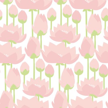 düz tasarım lotus lilyum decrataive seamless modeli. hasta vektör