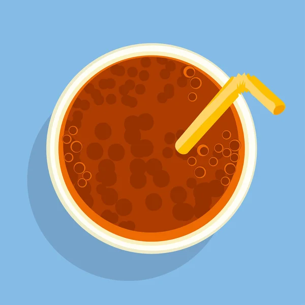 Cola drank vlakke stijl poster. voedsel snack vectorillustratie — Stockvector
