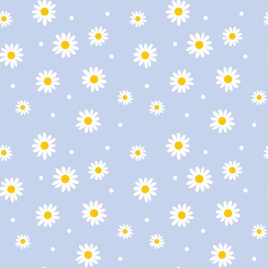 Daisy şirin seamless modeli. çiçek retro tarzı basit motif. WH