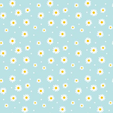 Daisy şirin seamless modeli. çiçek retro tarzı basit motif. WH