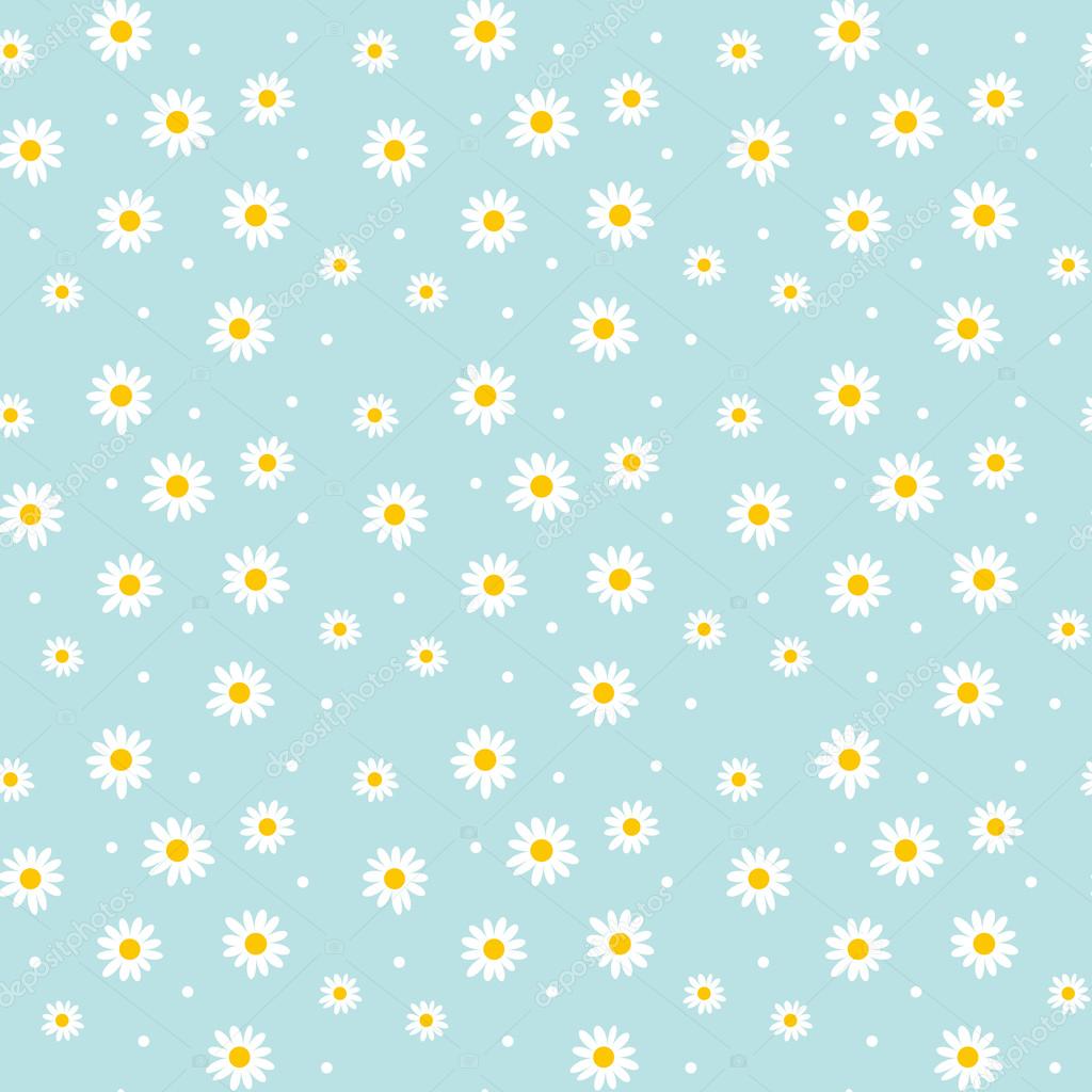 Daisy Cute Seamless Pattern Floral Retro Style Simple Motif Wh Stock Vector Image By C Galyna