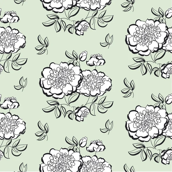Weiße Pfingstrose florale Skizze. Frühlingsblumen Vektor Illustration. bl — Stockvektor