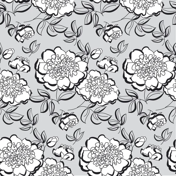 Croquis floral pivoine blanche. illustration vectorielle de fleurs printanières. bl — Image vectorielle