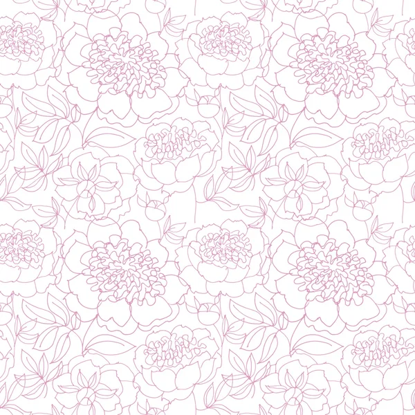 Rosa Pfingstrose florale Skizze. Frühlingsblumen Vektor Illustration. bla — Stockvektor