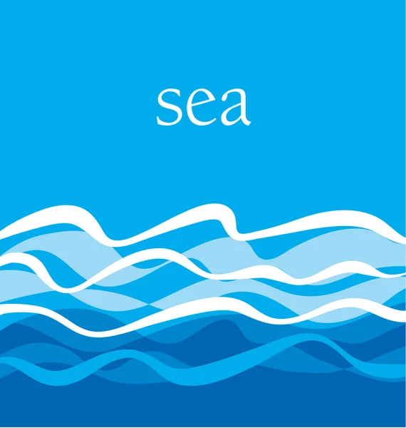 海のパターン。海洋水のベクター イラストです。ブル表面モチーフ — ストックベクタ