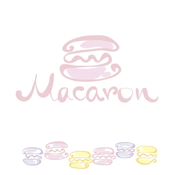 Bleke kleur macaron zoete taart. vectorillustratie — Stockvector