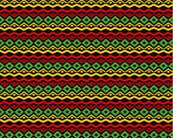 classic reggae color music background. Jamaica seamless pattern 